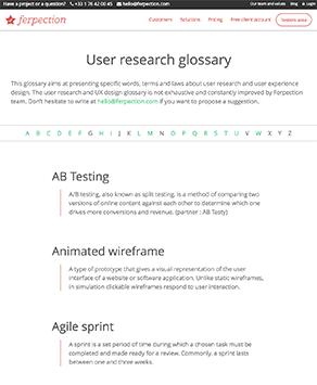 Our online UX glossary